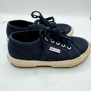 Superga navy blue canvas little boys sneakers size 11 preppy casual